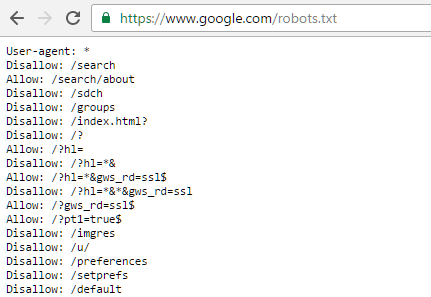 谷歌robots . txt文件