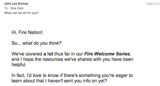 Fire Nation email easy to read