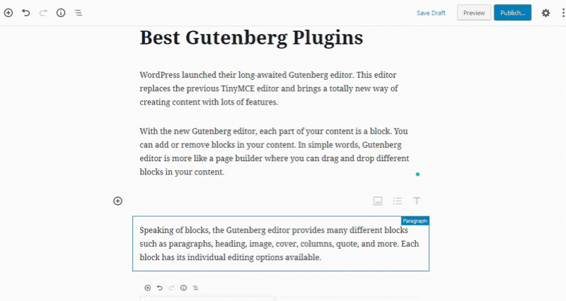 用于添加块的斜杠命令Gutenberg要素